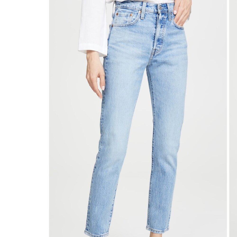 Levi's 501 Light Blue Stretch Skinny Denim Jeans - sz 25